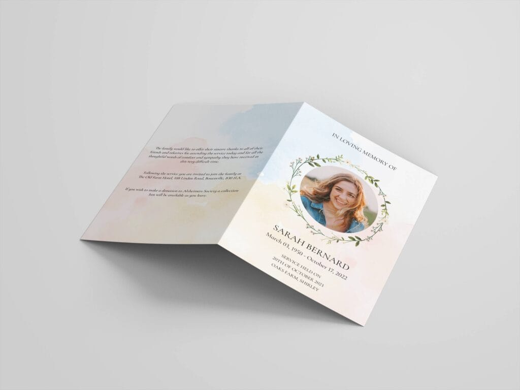 Humanist funeral order of service