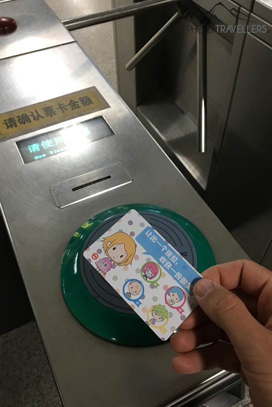 Der Drehkreuz in der Shanghaier U-Bahn