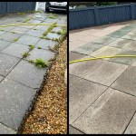High-pressure cleaning of concrete driveway