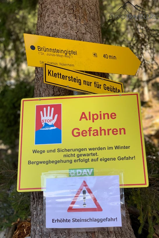 Wegweiser vom Dr.-Julius-Mayr-Weg