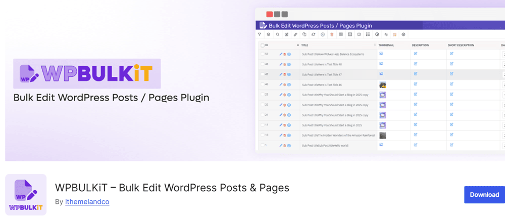 WPBULKiT - Bulk Edit WordPress Posts / Pages by ithemeland