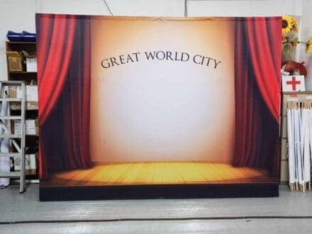 Fabric Pop up display straight theatre