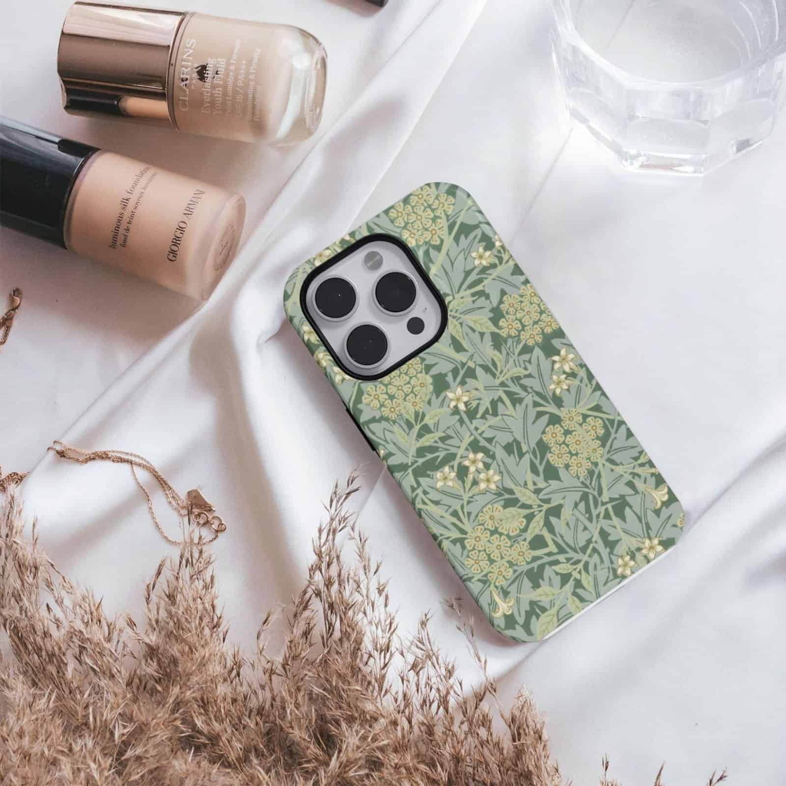 iPhone Cases (90) William Morris Phone Case - Jasmine, iPhone 17 Cover, Arts & Crafts, Polycarbonate Shell