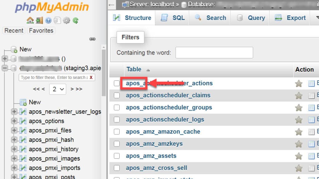 table prefic in sql tables