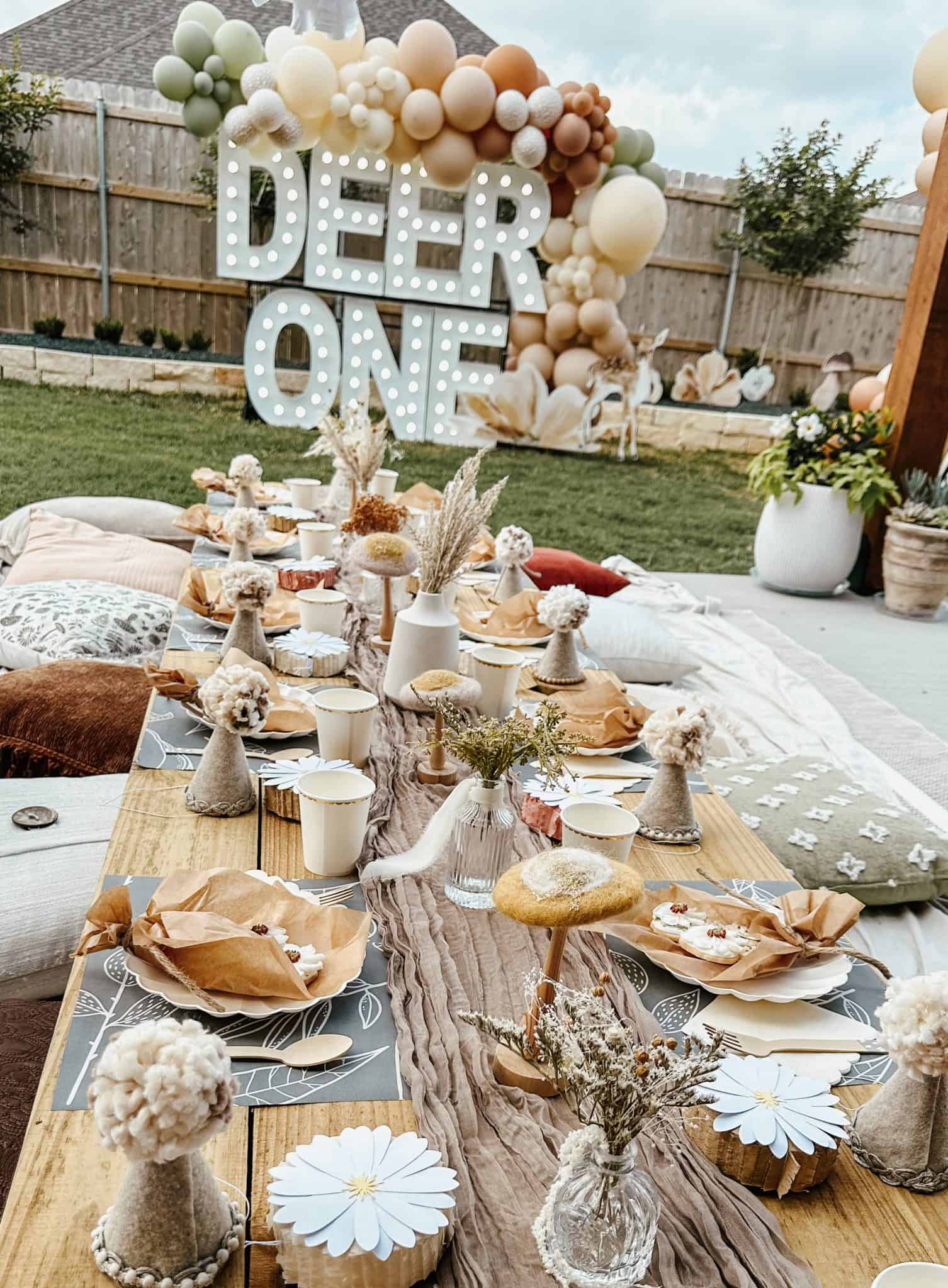 The Picket Fence Deer ONE Girl First Birthday Party Theme