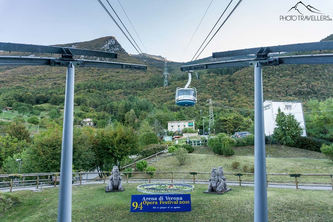 Die Gondel der Bergbahn Funivia Malcesine-Monte Baldo