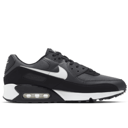 Mens Black White Iron Grey Nike Air Max 90 Trainers UK Outlet at