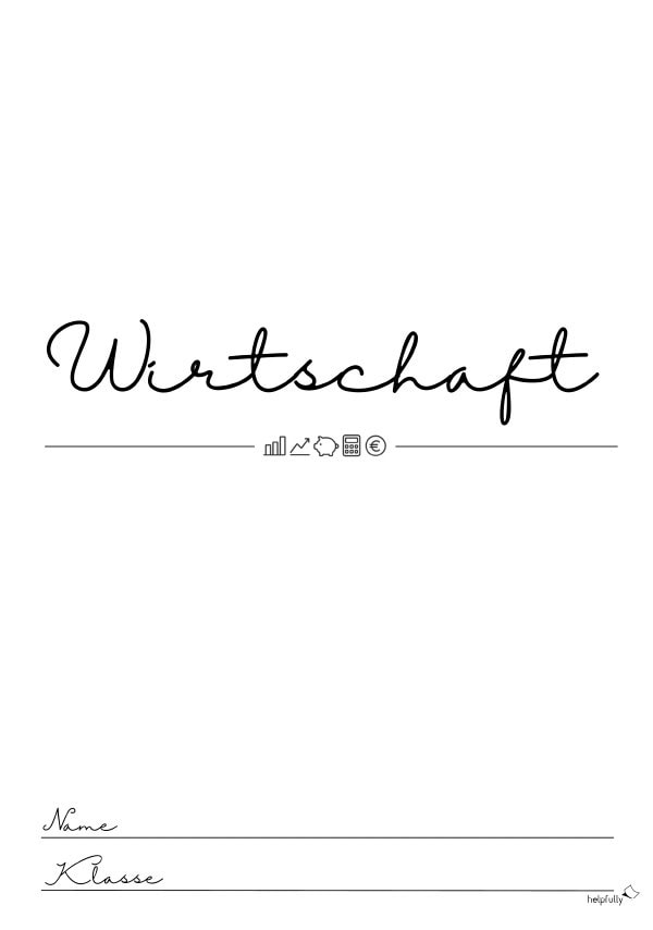 Deckblatt Wirtschaft zum Ausdrucken als Gratis-Vorlage