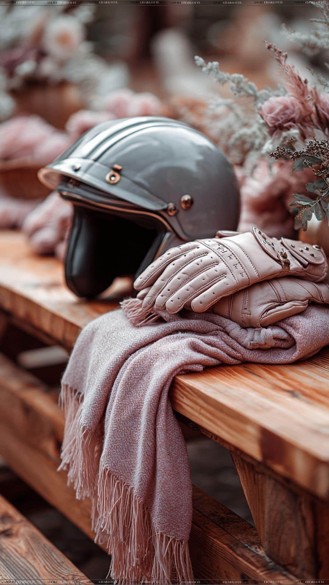 motorcycle gear gloves and helmet