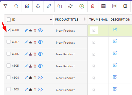 Select product for bulk edit variations