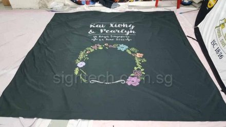 Fabric backdrop printing for wedding