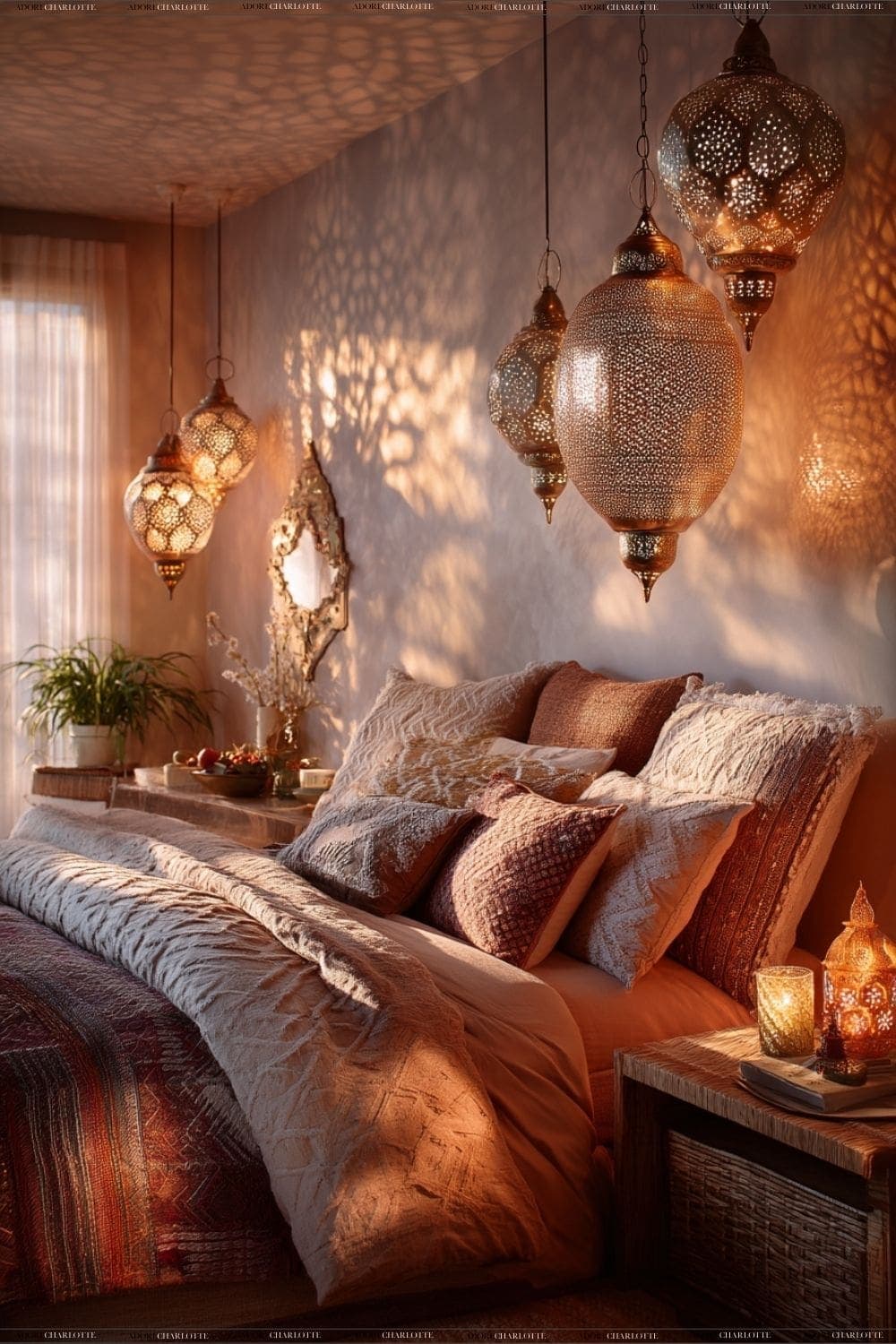 Boho Bedroom Lighting Ideas Moroccan-Inspired Lantern Haven