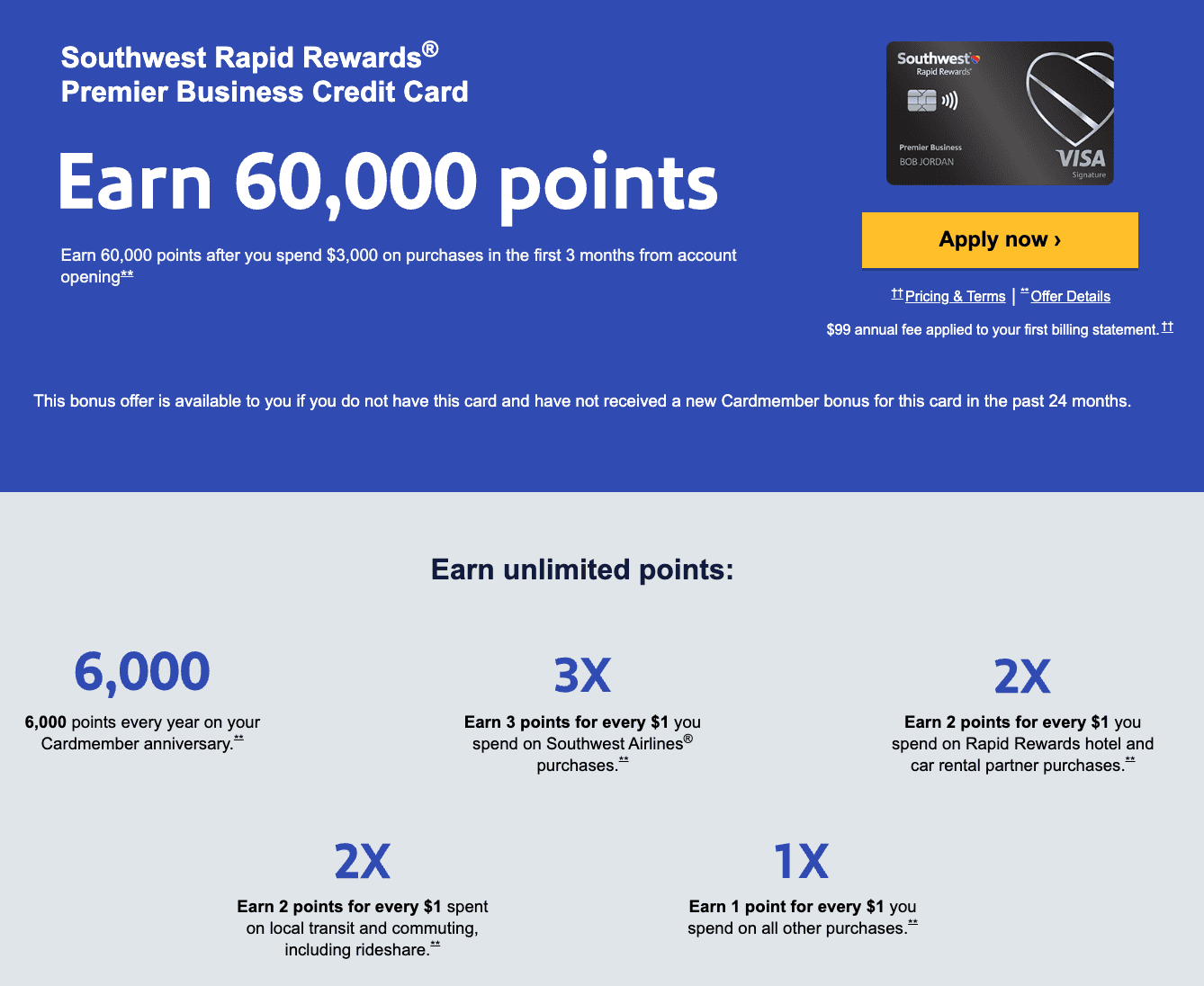 Review of Southwest Rapid Rewards Business Credit Cards 2 Southwest Rapid Rewards Premier Business Credit Card
