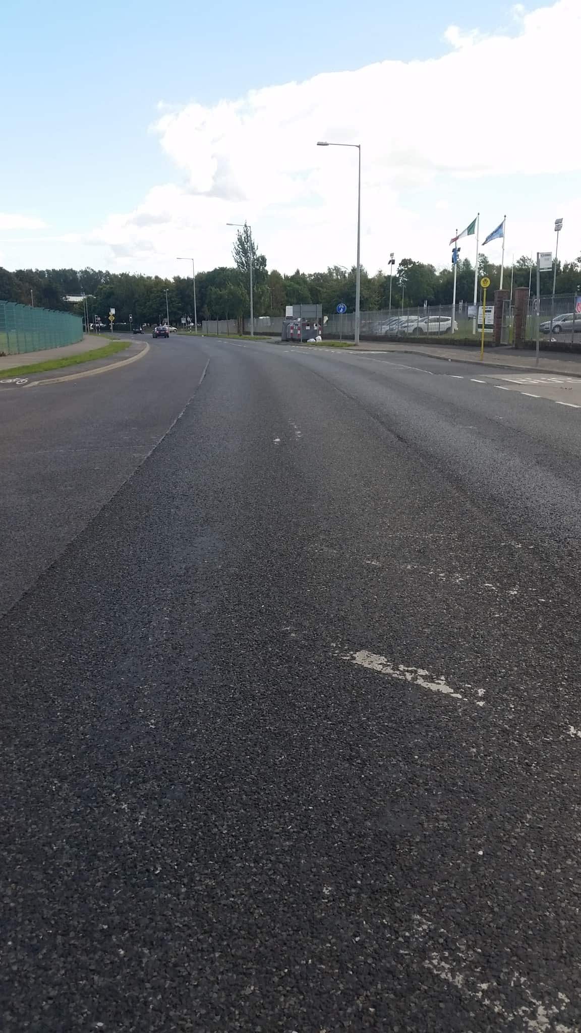 Faded lining on the Glen Ellan Road