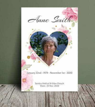Pink floral funeral order of service (019) Pink floral funeral order of service (019) - Free Funeral Order of Service Template