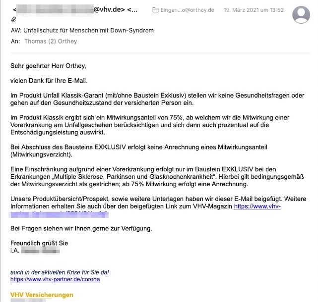 Babys mit Down Syndrom - VHV