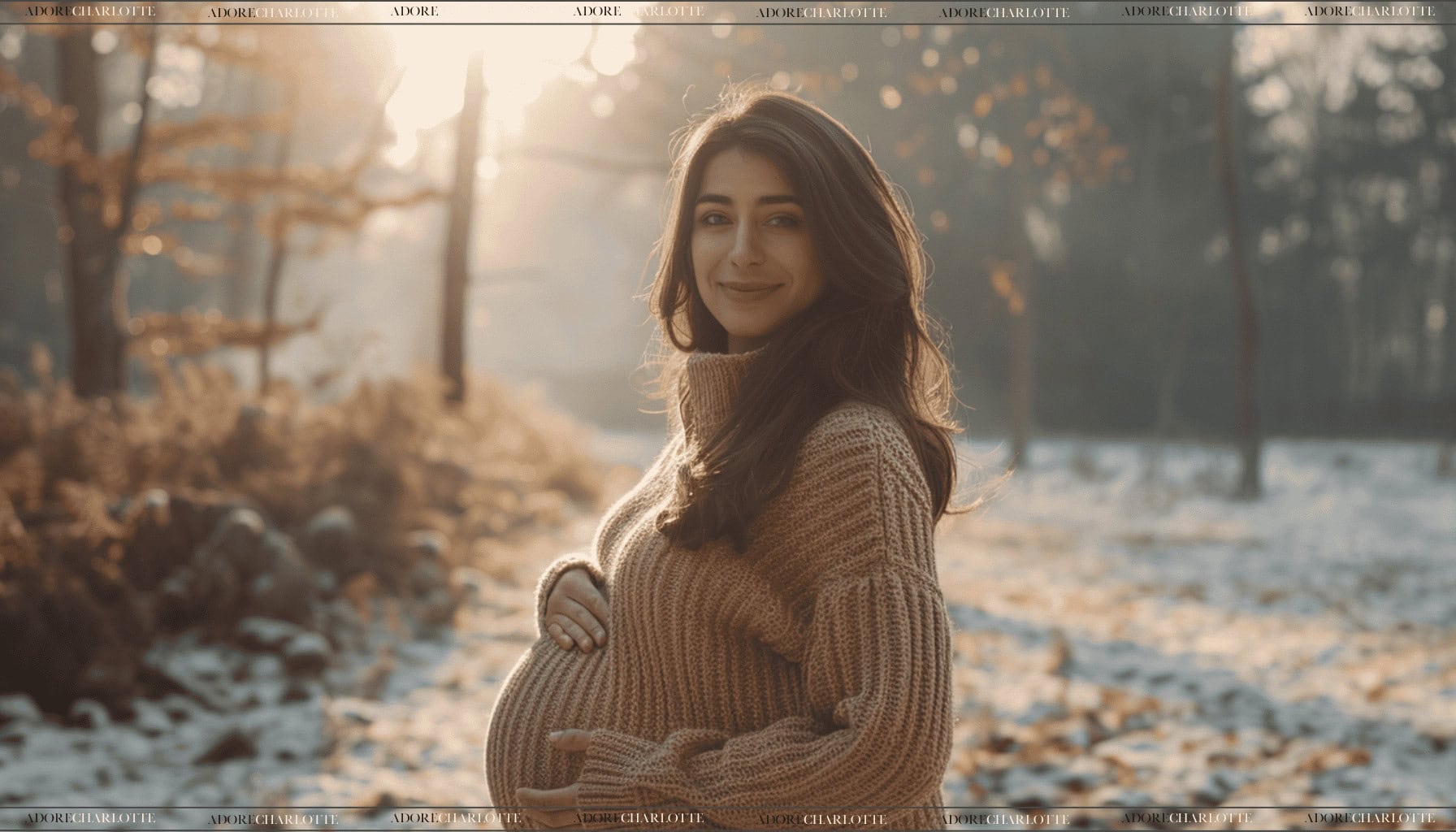 Middle Names for Asher stunning pregnant woman in tired trimester outside in the snow