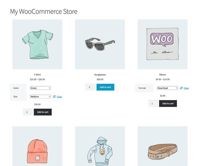 Woocommerce default products layout