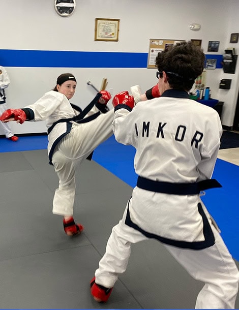 Black belt karate fight
