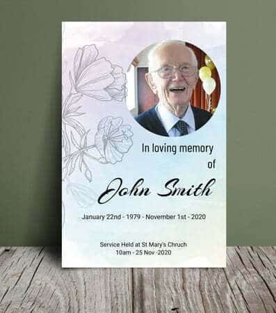 Colourful floral outline order of service (020) Colourful floral outline order of service (020) - Free Funeral Order of Service Template