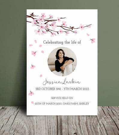 Cherry blossom funeral order of service 049 Cherry blossom funeral order of service 049 - Free Funeral Order of Service Template