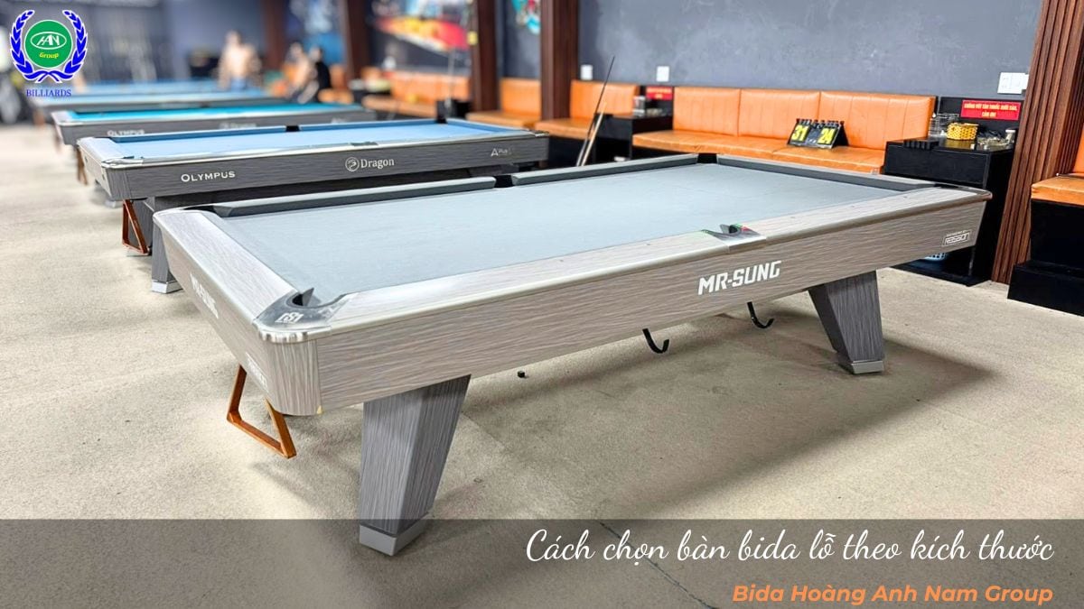 Cách chọn bàn bida lỗ theo kích thước