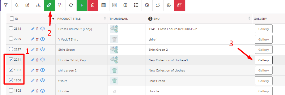 Bind edit product galleries image