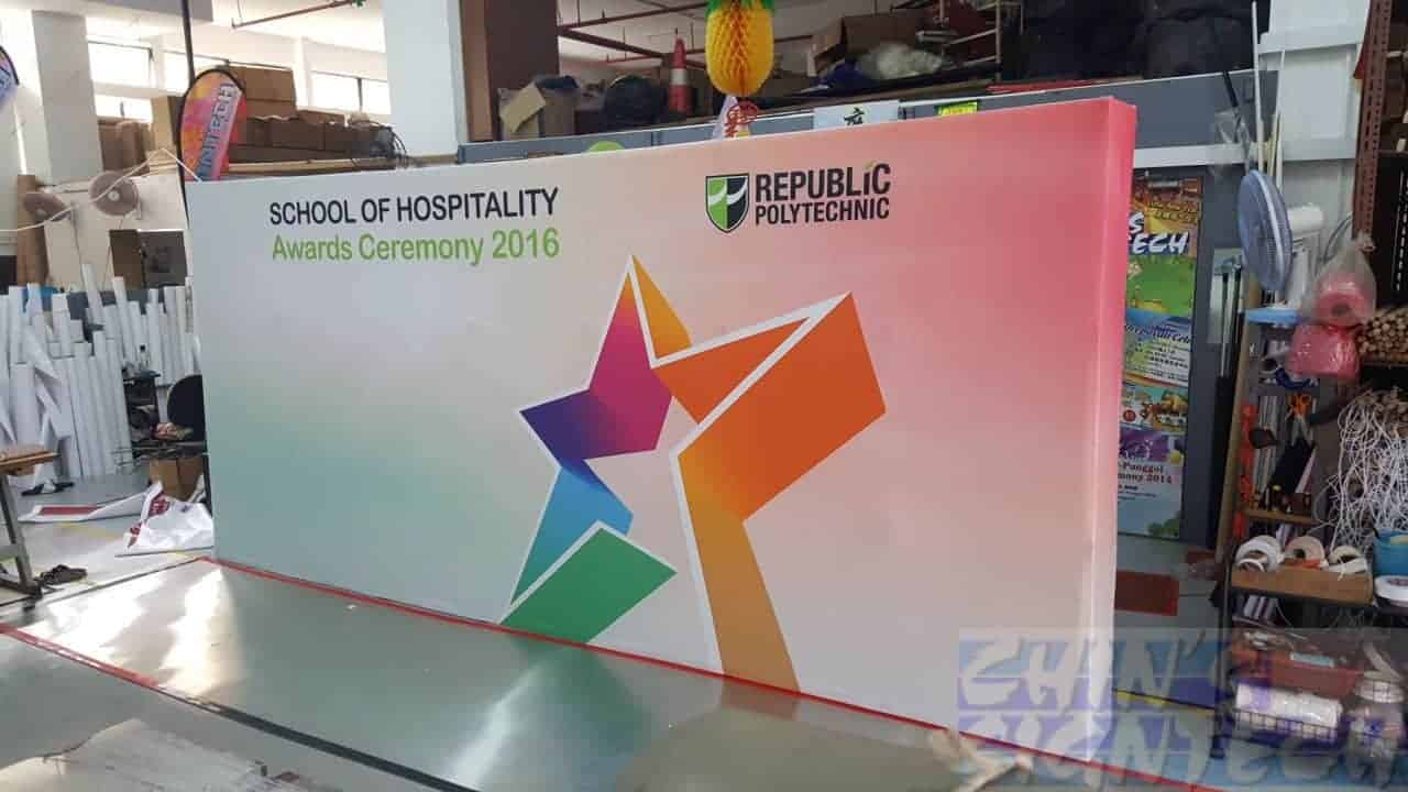 5.25 x 2.25m Fabric Pop up display - 7 x 3