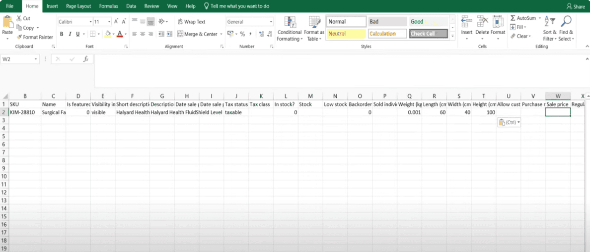 Open WooCommerce products list in Excel