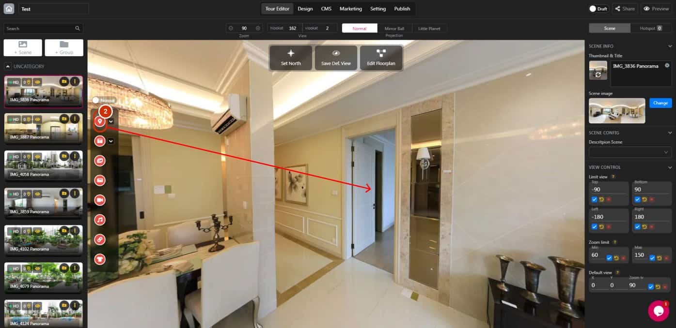 Link Scenes with Navigation Hotspot 2