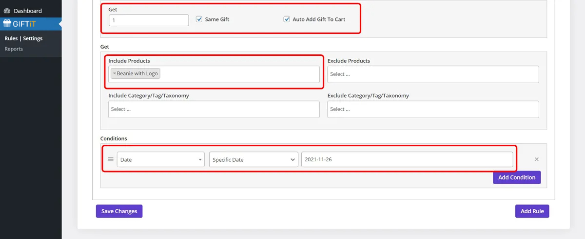 offer gift rule for black friday