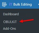 select Woo orders menu in Bulk Editing WooCommerce
