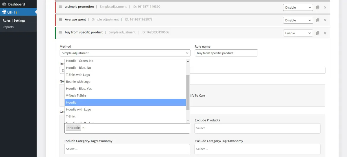Set gift for new product purchase in WooCommerce