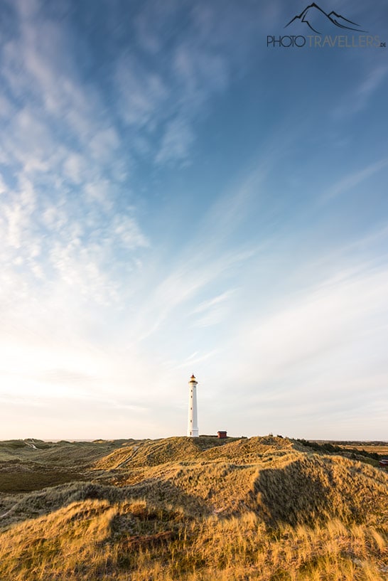 Der Leuchtturm Lyngvig Fyr in den Dünen