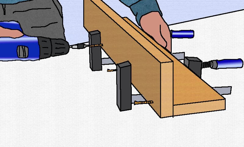 Beine der Blumenbank verschrauben