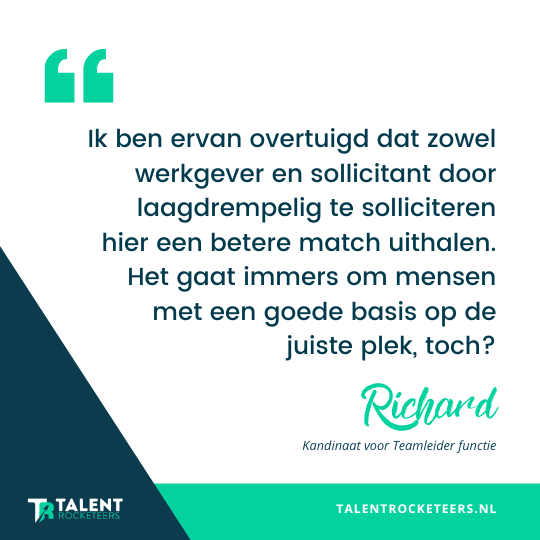Review Talent Rocketeers Richard - kdd teamleider functie