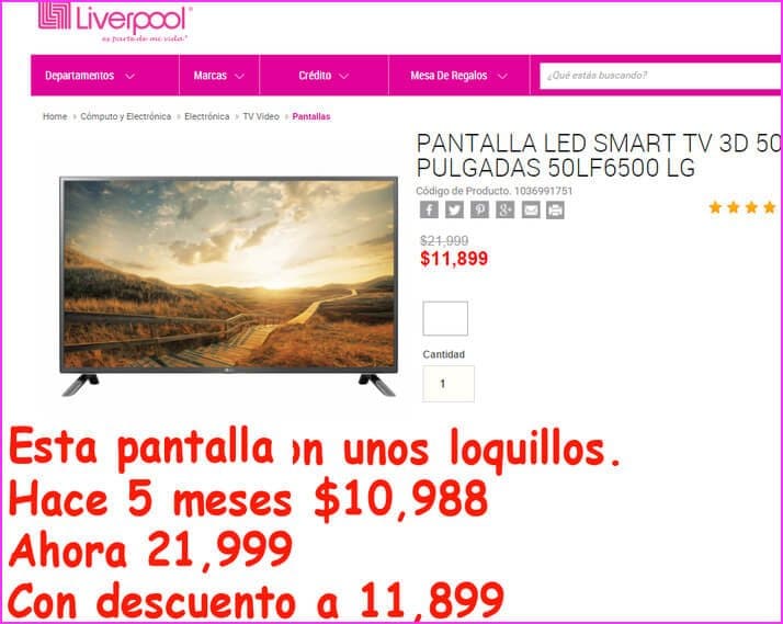 pantalla lg 3d 50 pulgadas liverpool