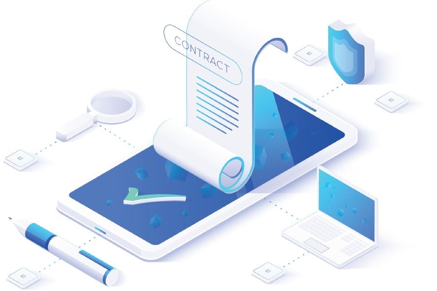 Smartphone contract graphic.