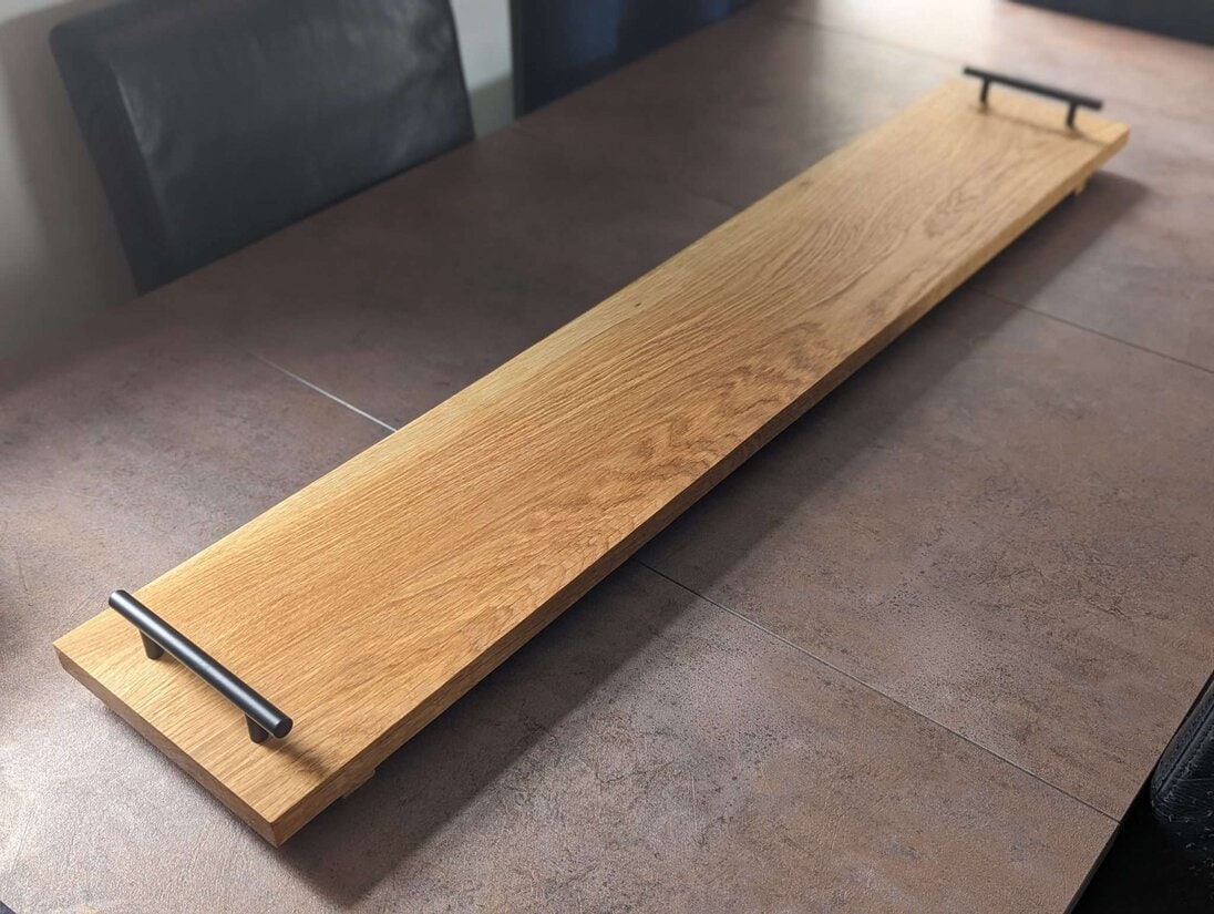 Solid Oak Serving Tray, Chopping board, Grazing Board, Large Charcuterie Board, Wooden Table Runner, Table Centrepiece