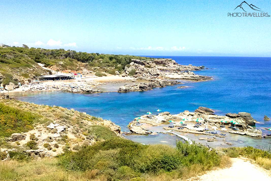 Der Blick über den Tasos-Beach