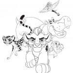 Planşe de Colorat cu Garda Felină. Personaje din Lion Guard planse de colorat garda felina grup
