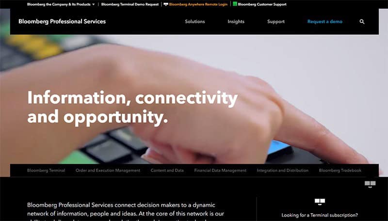 Bloomberg Professional Website by wordpress