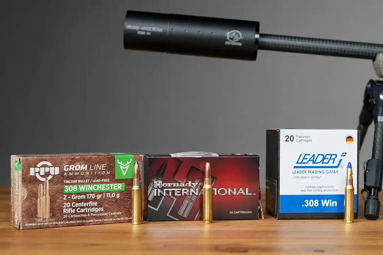 Drei verschiedene Munitionssorten für den Test: PPU Z-GROM, HORNADY 150 gr ECX, LEADER LJG-SX