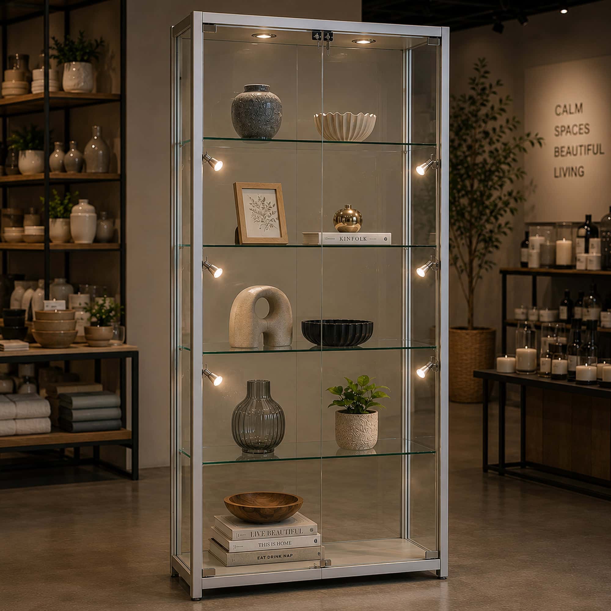 Retail Glass Display Cabinets UK Lockable Shop Displays