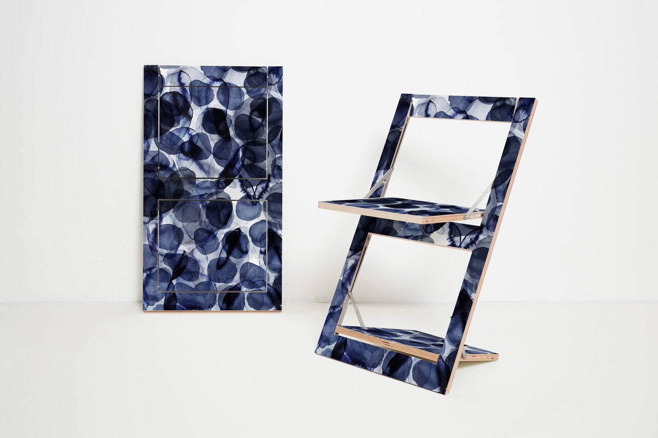 Fläpps Klappstuhl – Bubbles Indigo – Pattern Studio
