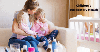 Mother with two small sick children / Breathing Easy: Addressing Respiratory and Structural Health in Kids