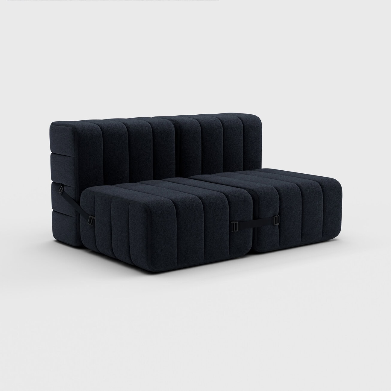 Modulares 2-Sitzer Sofa im Stoff Jet –  4 Sofa Module