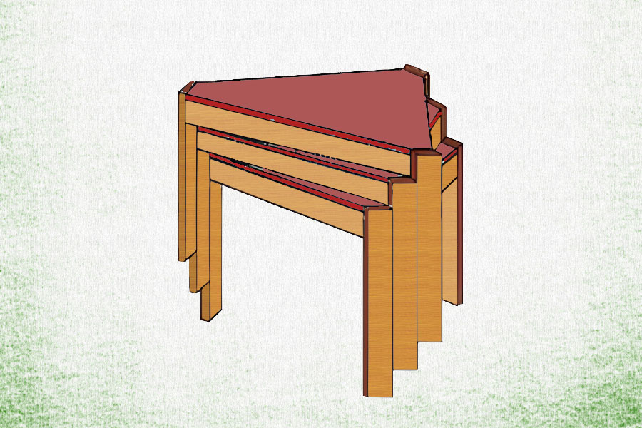 stapelbare, dreieckige Beistelltische