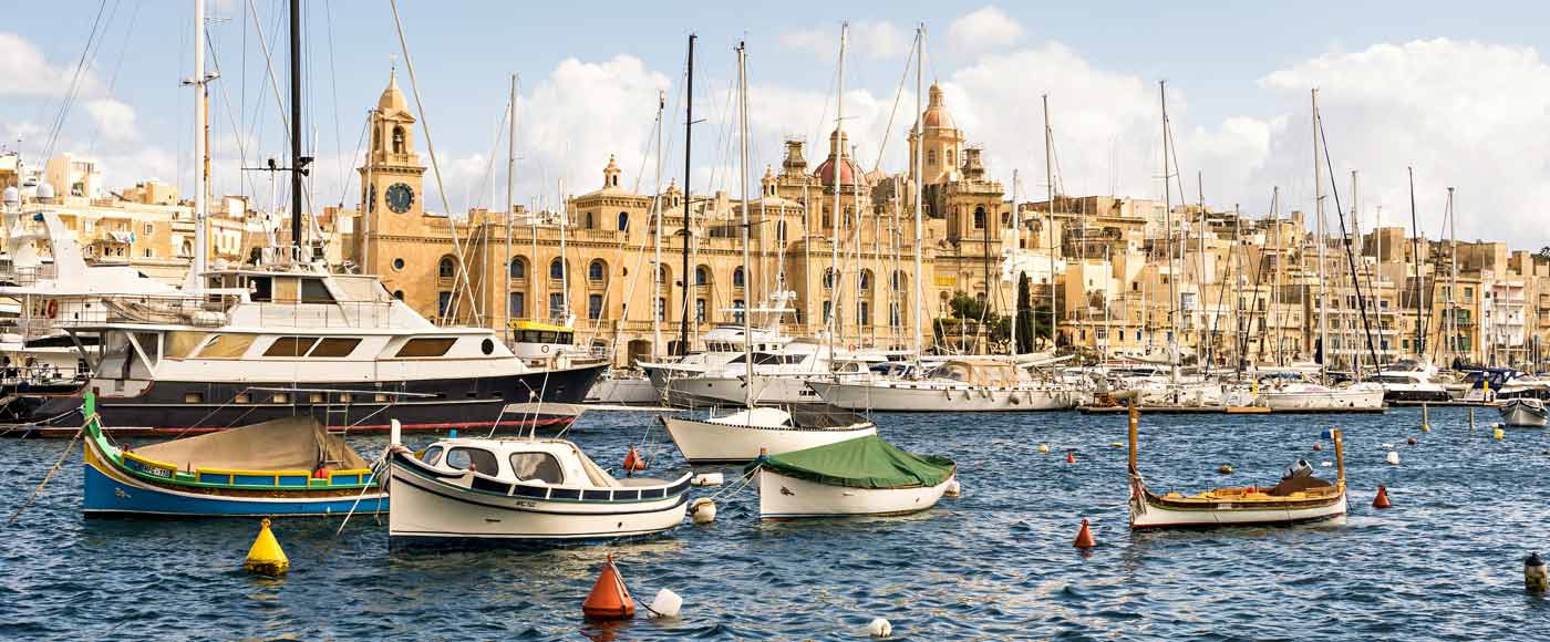 Boote im Hafen von Valletta, Malta