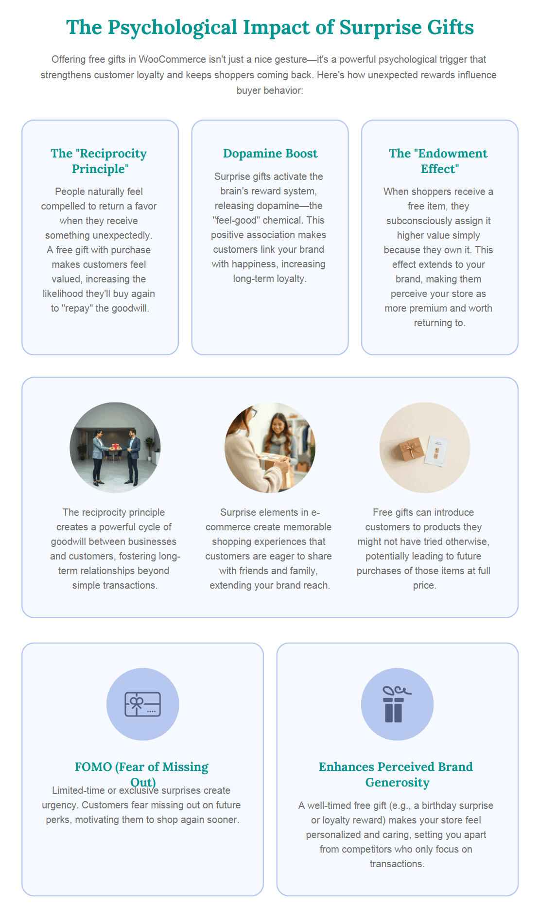 Infographic of the psycological impact of suprise gifts